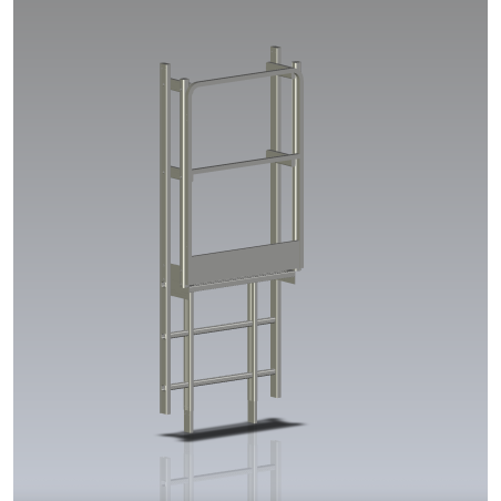 Sortie de passage avec portillon et marche palière - largeur 770mm : sécurité maximale pour franchissement en toiture.