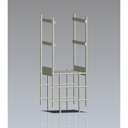 Sortie de passage acrotère sans portillon - 770x725mm passage ultra-compact pour accès toiture sécurisé.