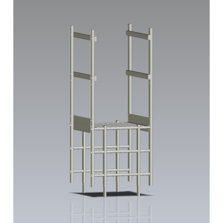 Sortie de passage acrotère sans portillon - 770x725mm passage ultra-compact pour accès toiture sécurisé.