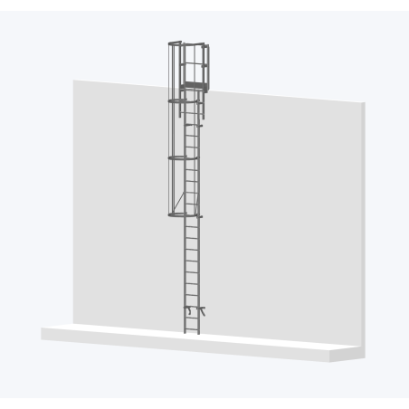 Echelle à crinoline 6000mm avec sortie large 770mm