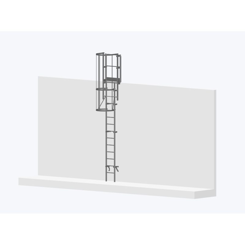 Echelle à crinoline 4000mm avec sortie large 770mm