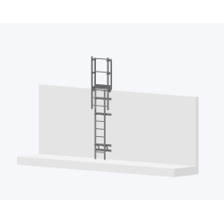 Echelle à crinoline 2500mm - Fixation bardage avec sortie large 770mm.