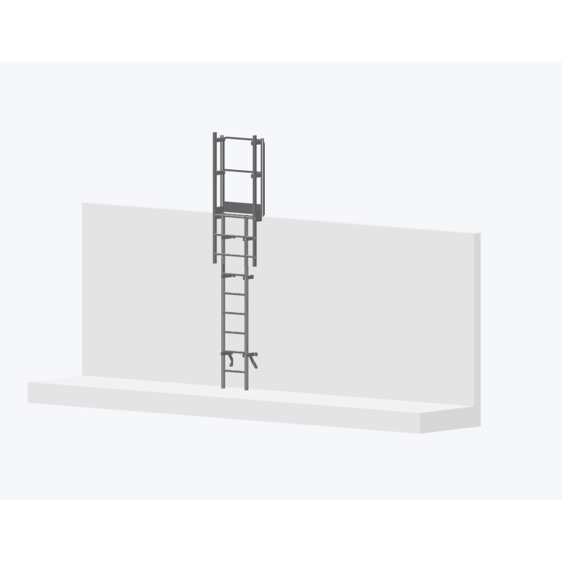 Echelle à crinoline de 2500mm avec sortie 770mm.