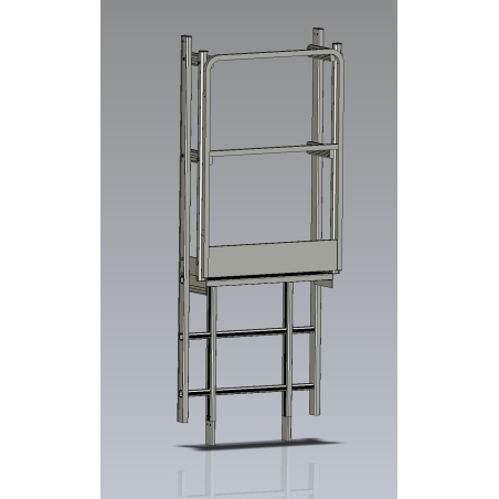 Sortie avec portillon et marche palière large 770mm