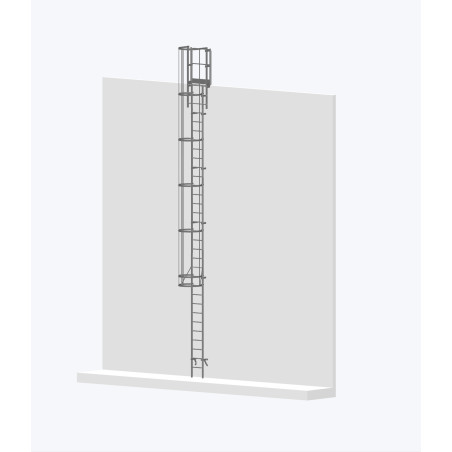Echelle à crinoline 9000mm avec sortie large 770mm - conforme à la norme EN ISO 14122-4
