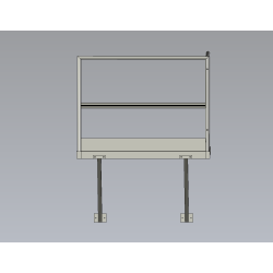 Palier P700xL1500 avec garde-corps et bracons - plateforme sécurisée pour changement de volée ou accès en toiture.