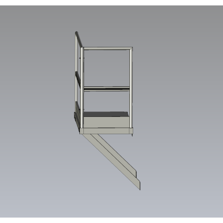 Palier P700xL1500 avec garde-corps et bracons - plateforme sécurisée pour changement de volée ou accès en toiture.