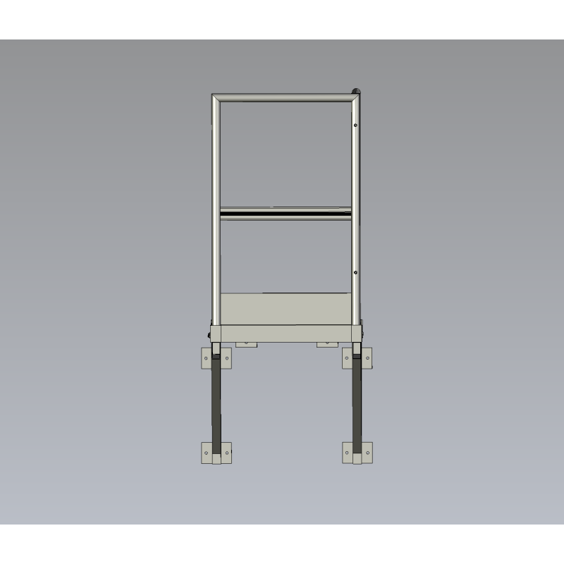 Palier P800xL700 avec garde-corps et console -plateforme d'accès compacte et sécurisée, idéale pour les espaces restreints.