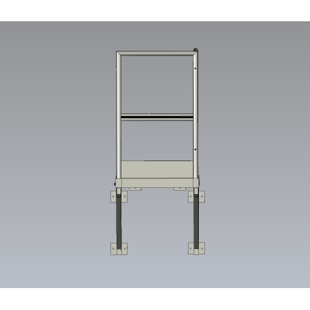 Palier P800xL700 avec garde-corps et console -plateforme d'accès compacte et sécurisée, idéale pour les espaces restreints.