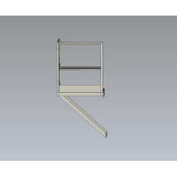 Palier P1000xL1000 avec garde-corps et bracons - plateforme compacte et sécurisée pour accès en hauteur.