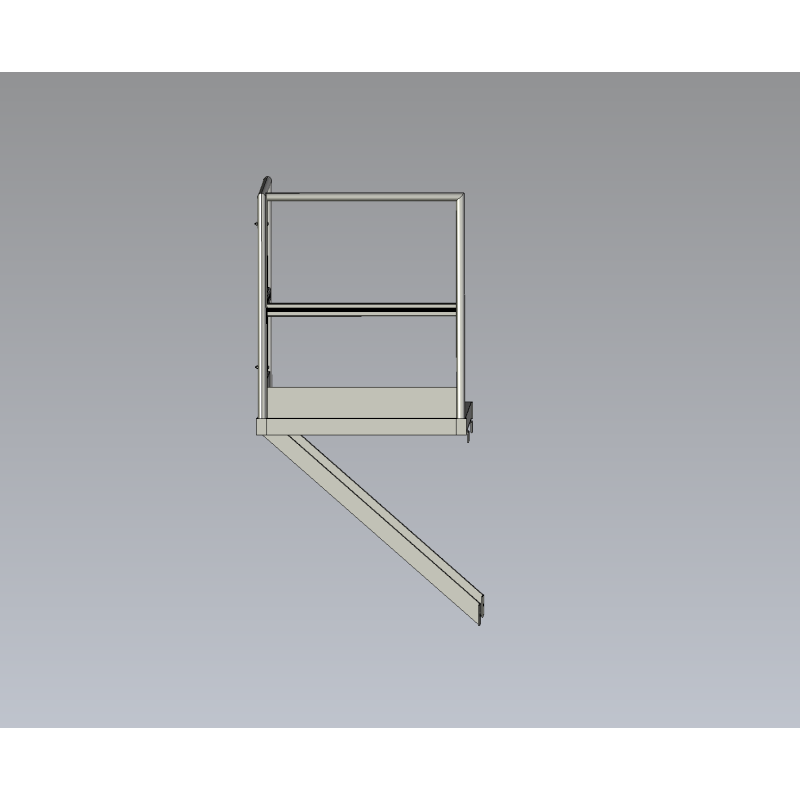 Palier P1000xL1000 avec garde-corps et bracons - plateforme compacte et sécurisée pour accès en hauteur.