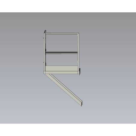 Palier P1000xL1000 avec garde-corps et bracons - plateforme compacte et sécurisée pour accès en hauteur.