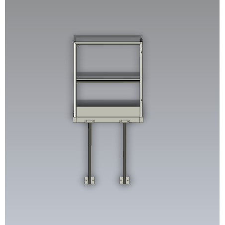 Palier P1000xL1000 avec garde-corps et bracons - plateforme compacte et sécurisée pour accès en hauteur.