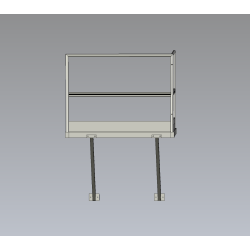 Palier P1000xL1500 avec garde-corps et bracons - large plateforme d'accès pour intervention en toiture ou changement de volée.