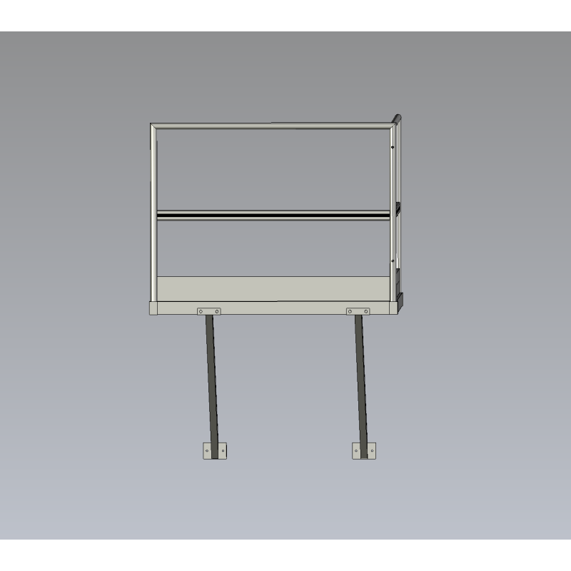 Palier P1000xL1500 avec garde-corps et bracons - large plateforme d'accès pour intervention en toiture ou changement de volée.