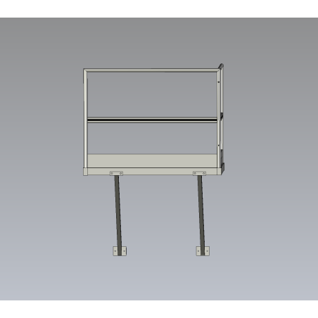 Palier P1000xL1500 avec garde-corps et bracons - large plateforme d'accès pour intervention en toiture ou changement de volée.