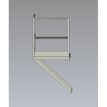 Palier P1000xL1500 avec garde-corps et bracons - large plateforme d'accès pour intervention en toiture ou changement de volée.