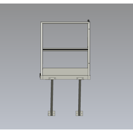 Palier P700xL1000 avec garde-corps et bracons - plateforme compacte pour accès sécurisé et changement de volée.
